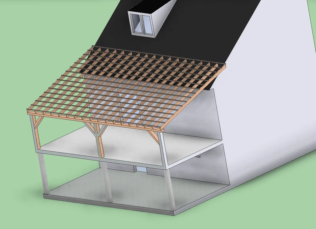 Étude de modélisation 3D d'une extension de toiture 2